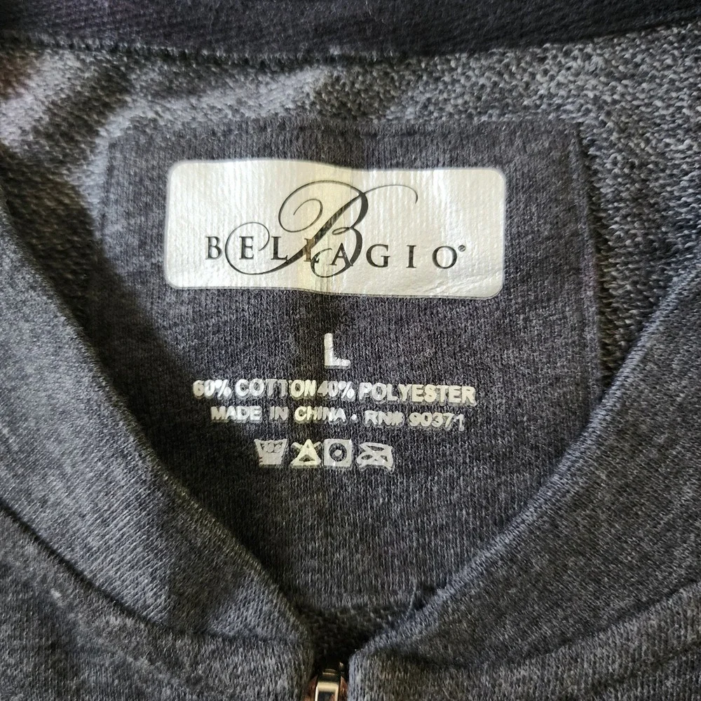Bellagio Las Vegas Mens Gray Full Zip Varsity Track Jacket Size L 2013 Souvenir